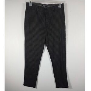 Forever 21 Men Pinstripe Dress Pants Black White Slim Fit Tapered Size 32 NWT
